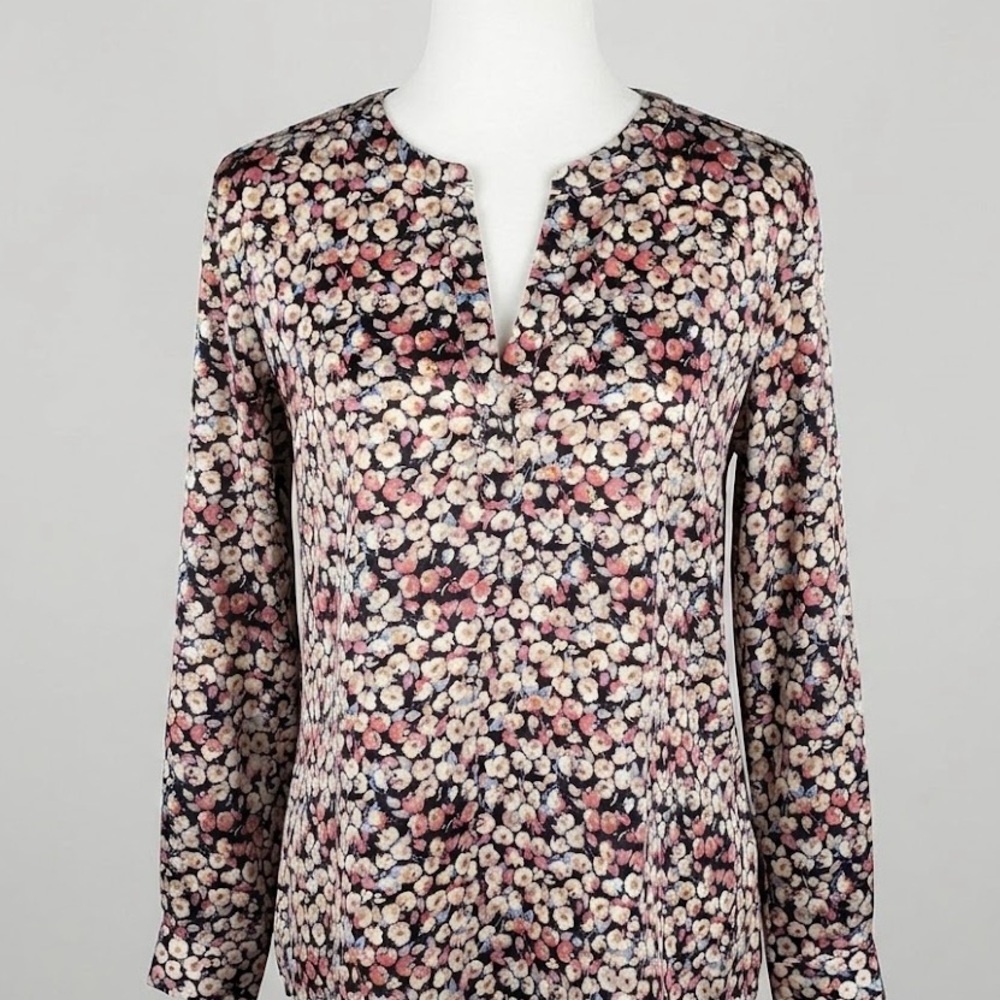 Anthro Daniel Rainn Split Neck Floral Blouse - Size Medium - Picture 2 of 5